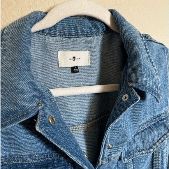 7 for all mankind denim lustre midi dress size small in valentine - Picture 6 of 11